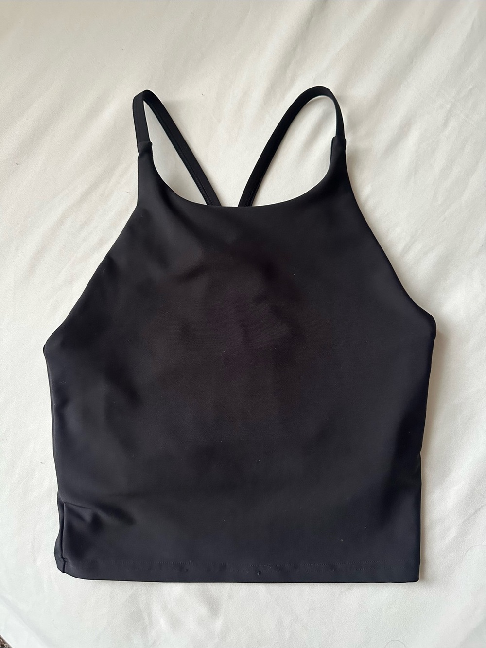 Old Navy Black High-Neck Cropped Tank with Thin Straps